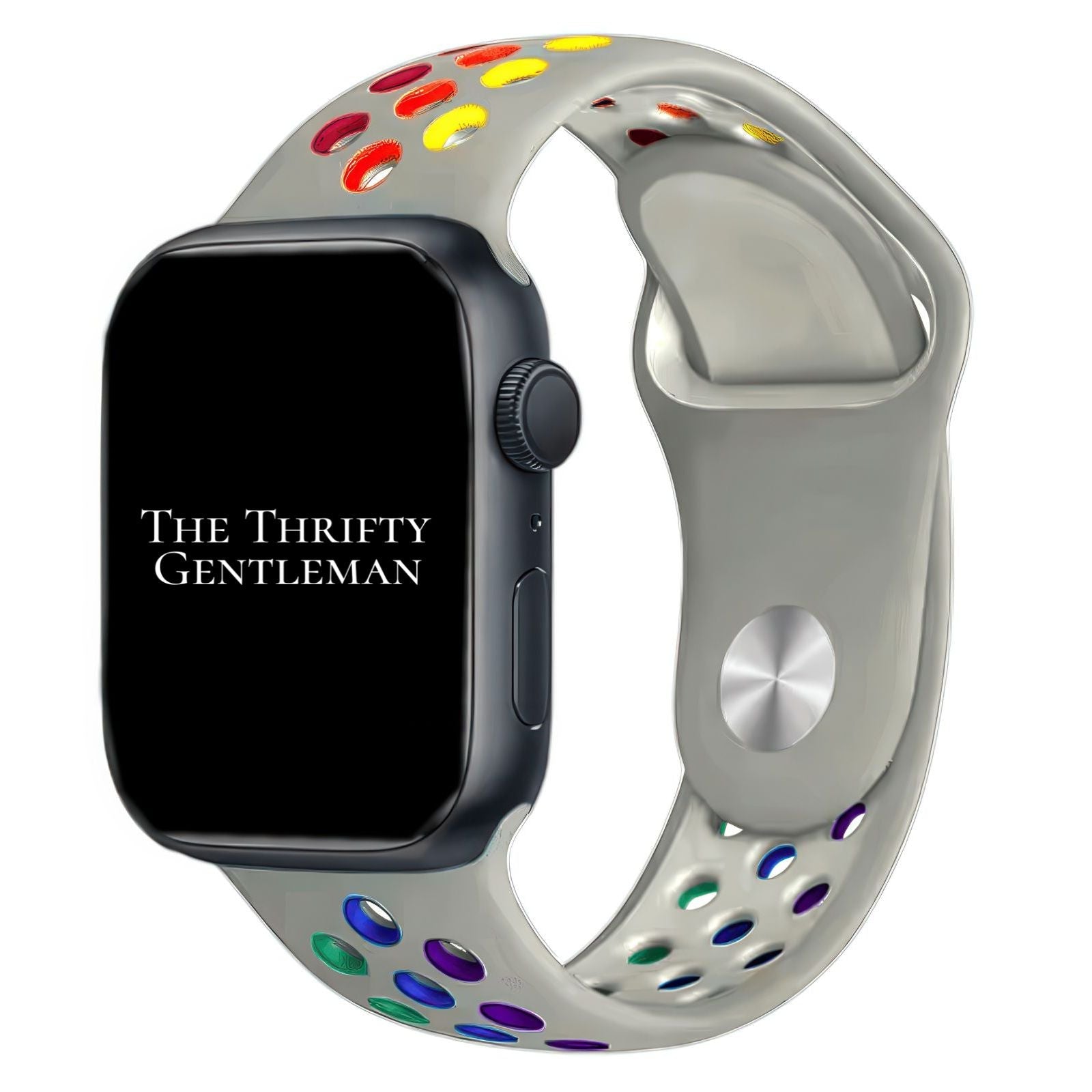 Silicone Sport Watch Strap For Apple Watch | GREY / RAINBOW