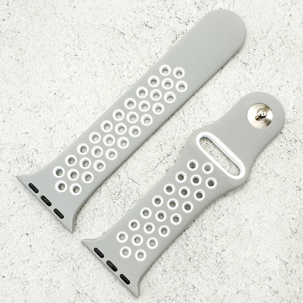 Silicone Sport Watch Strap For Apple Watch | GREY / WHITE