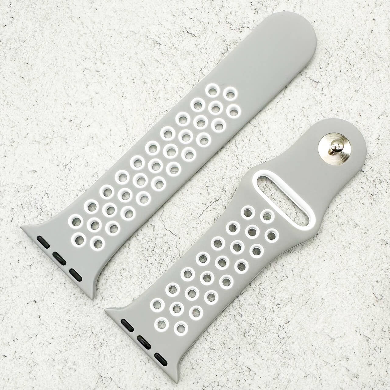 Silicone Sport Watch Strap For Apple Watch | GREY / WHITE