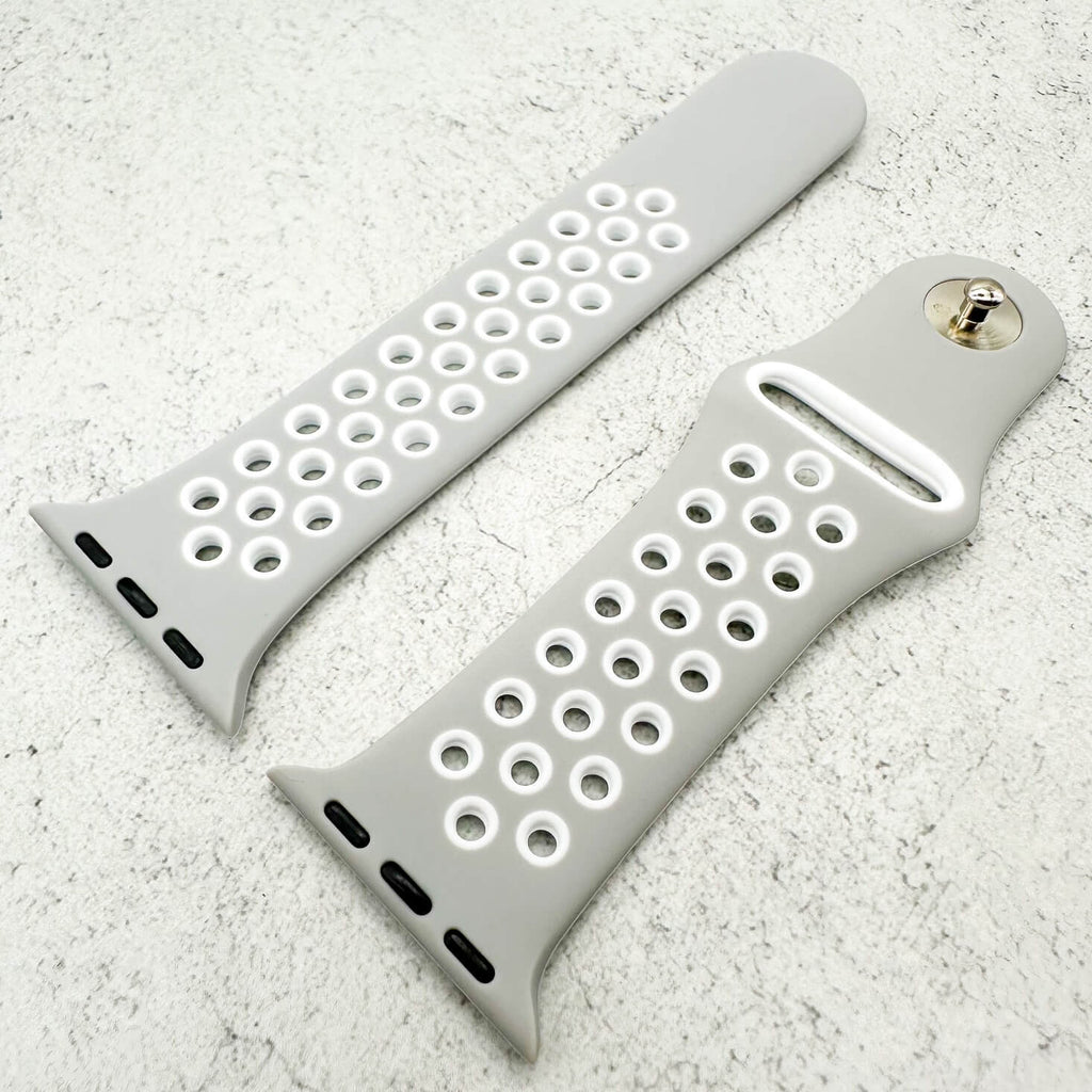 Silicone Sport Watch Strap For Apple Watch | GREY / WHITE
