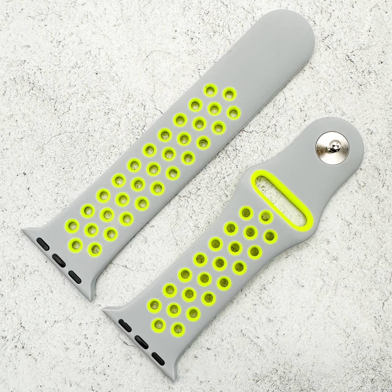 Silicone Sport Watch Strap For Apple Watch | GREY / YELLOW