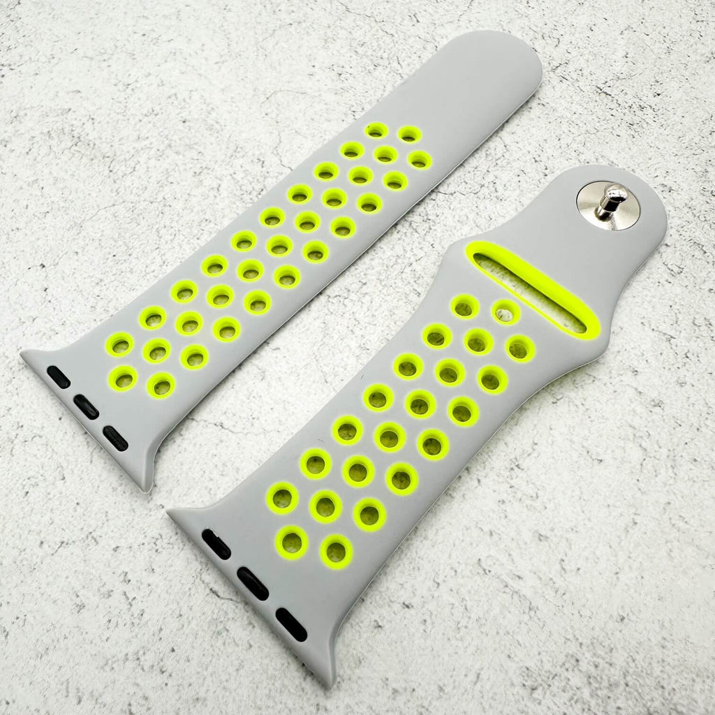 Silicone Sport Watch Strap For Apple Watch | GREY / YELLOW
