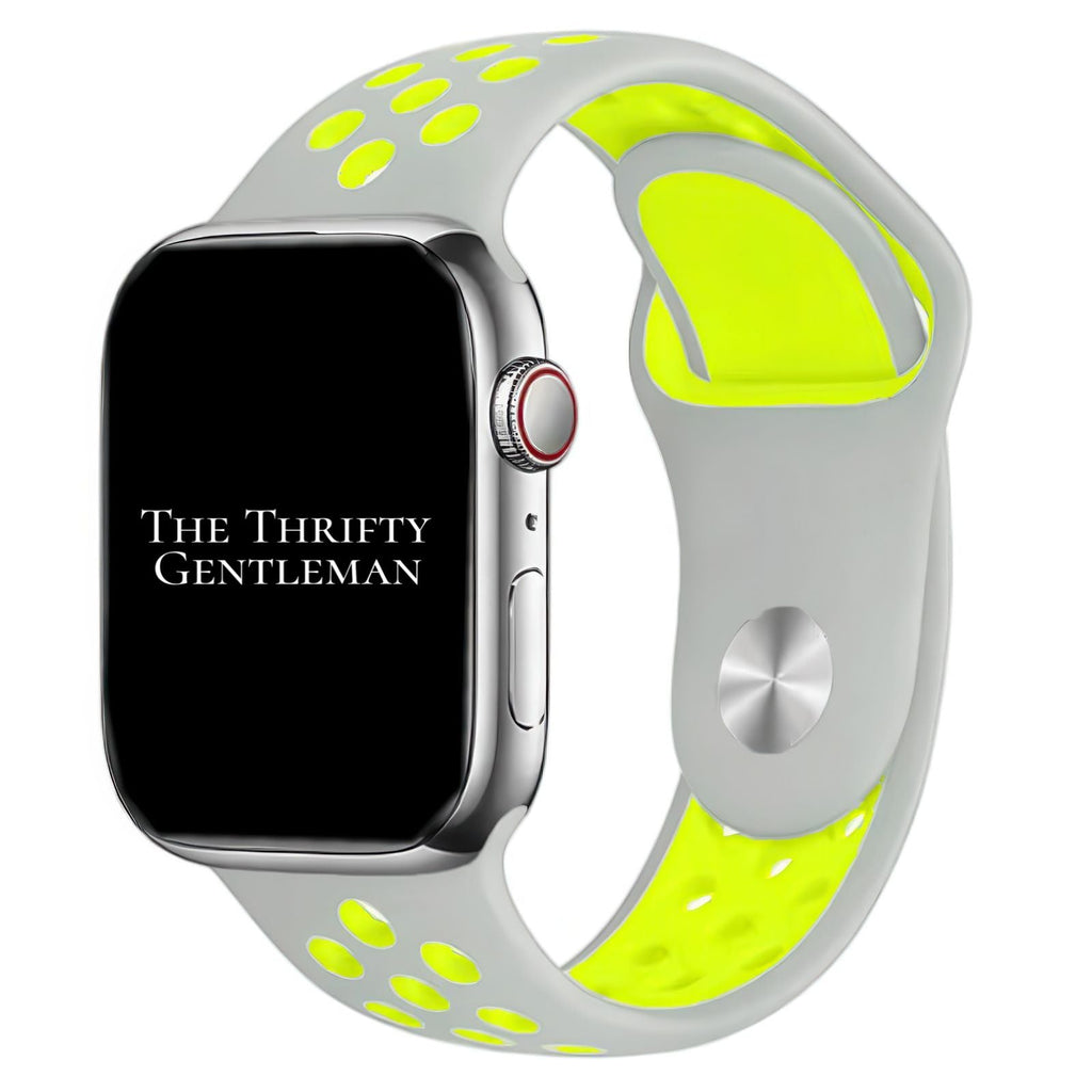 Silicone Sport Watch Strap For Apple Watch | GREY / YELLOW