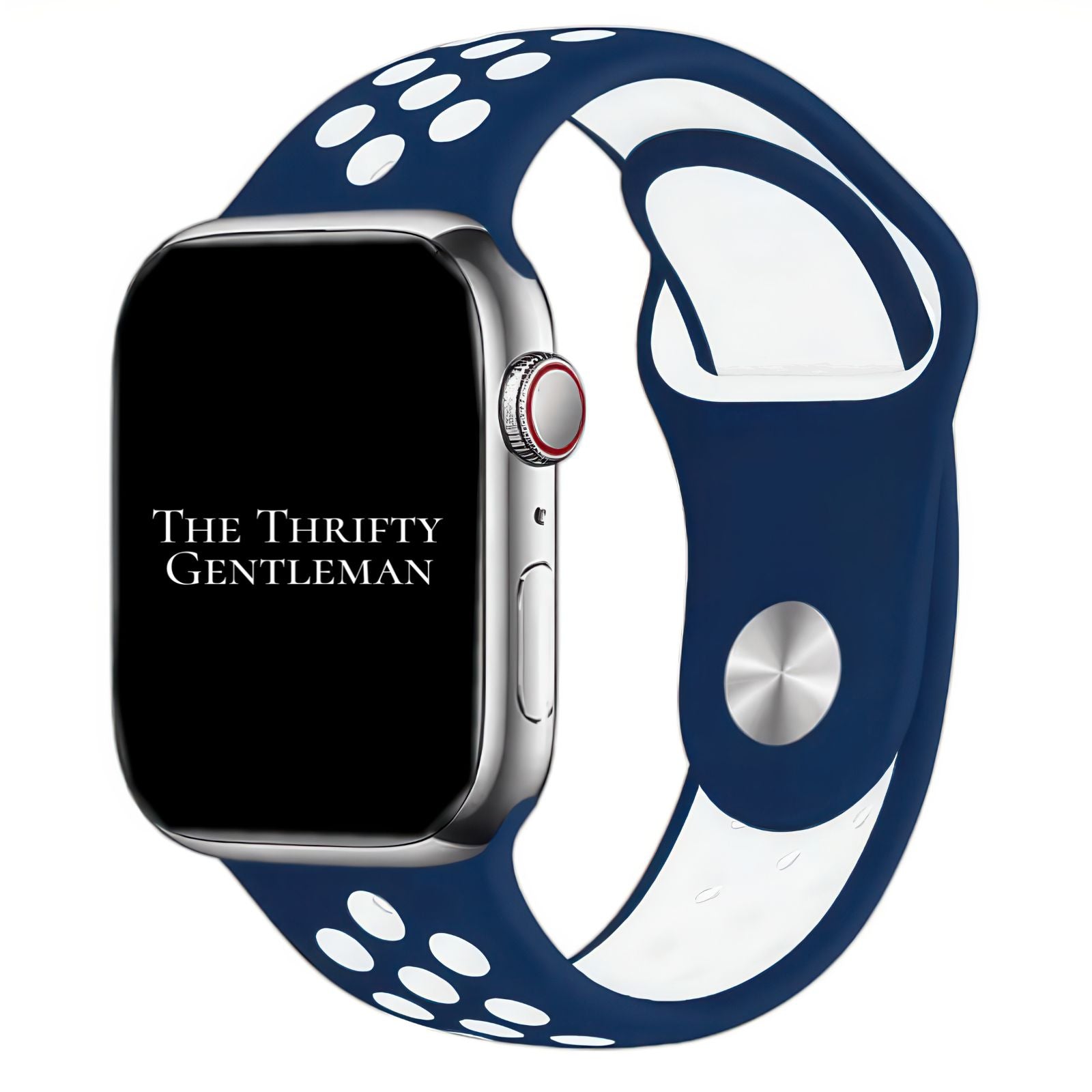 Silicone Sport Watch Strap For Apple Watch | NAVY BLUE / WHITE Main image