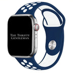 Silicone Sport Watch Strap For Apple Watch | NAVY BLUE / WHITE