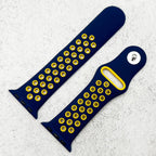 Silicone Sport Watch Strap For Apple Watch | NAVY BLUE / YELLOW