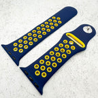 Silicone Sport Watch Strap For Apple Watch | NAVY BLUE / YELLOW