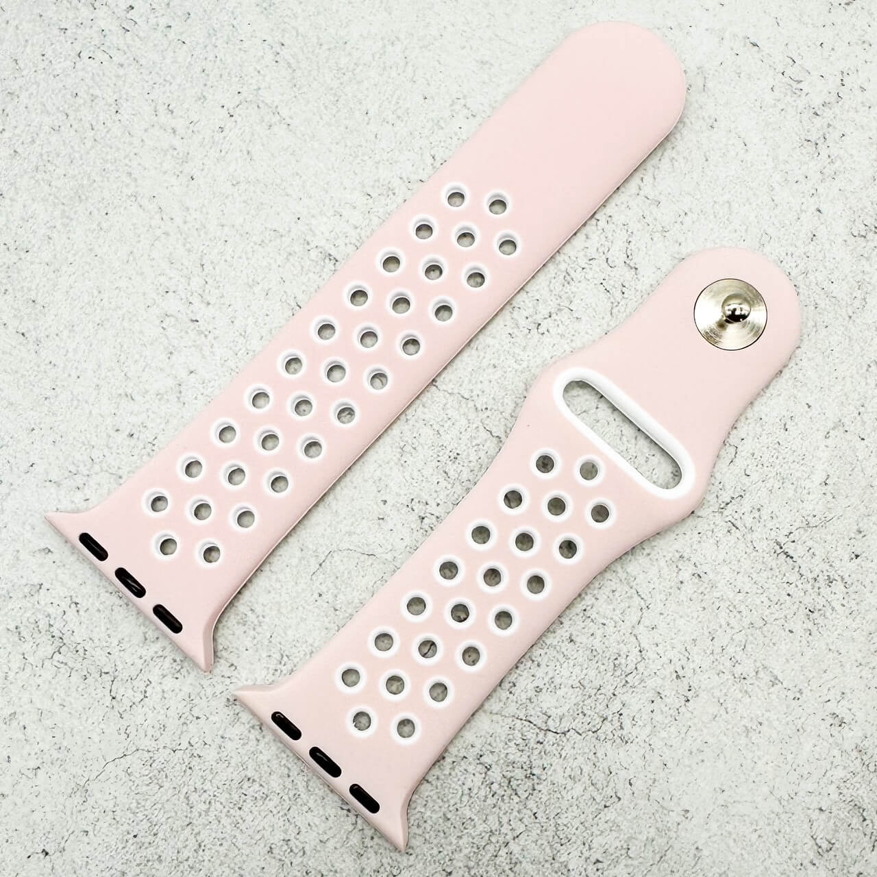 Silicone Sport Watch Strap For Apple Watch | PINK / WHITE