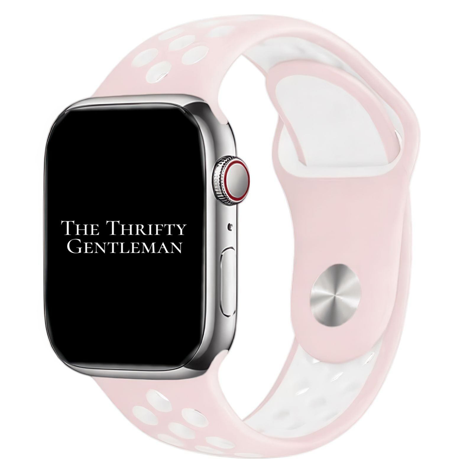 Silicone Sport Watch Strap For Apple Watch | PINK / WHITE Main image