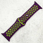 Silicone Sport Watch Strap For Apple Watch | PURPLE / GREEN