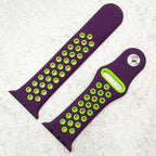 Silicone Sport Watch Strap For Apple Watch | PURPLE / GREEN
