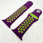 Silicone Sport Watch Strap For Apple Watch | PURPLE / GREEN