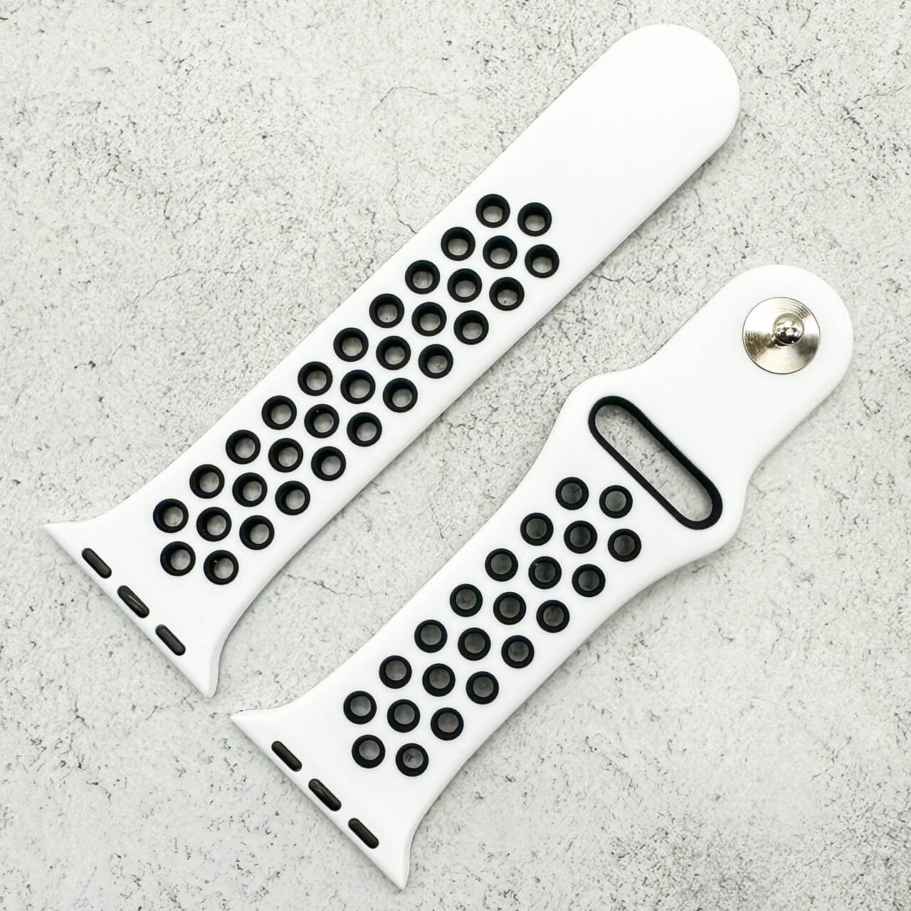 Silicone Sport Watch Strap For Apple Watch | WHITE / BLACK