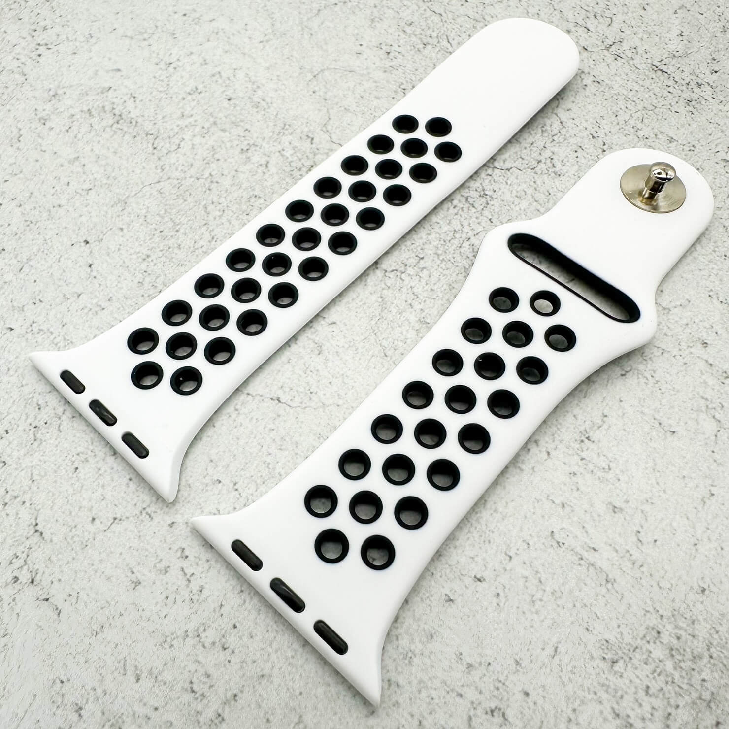 Silicone Sport Watch Strap For Apple Watch | WHITE / BLACK