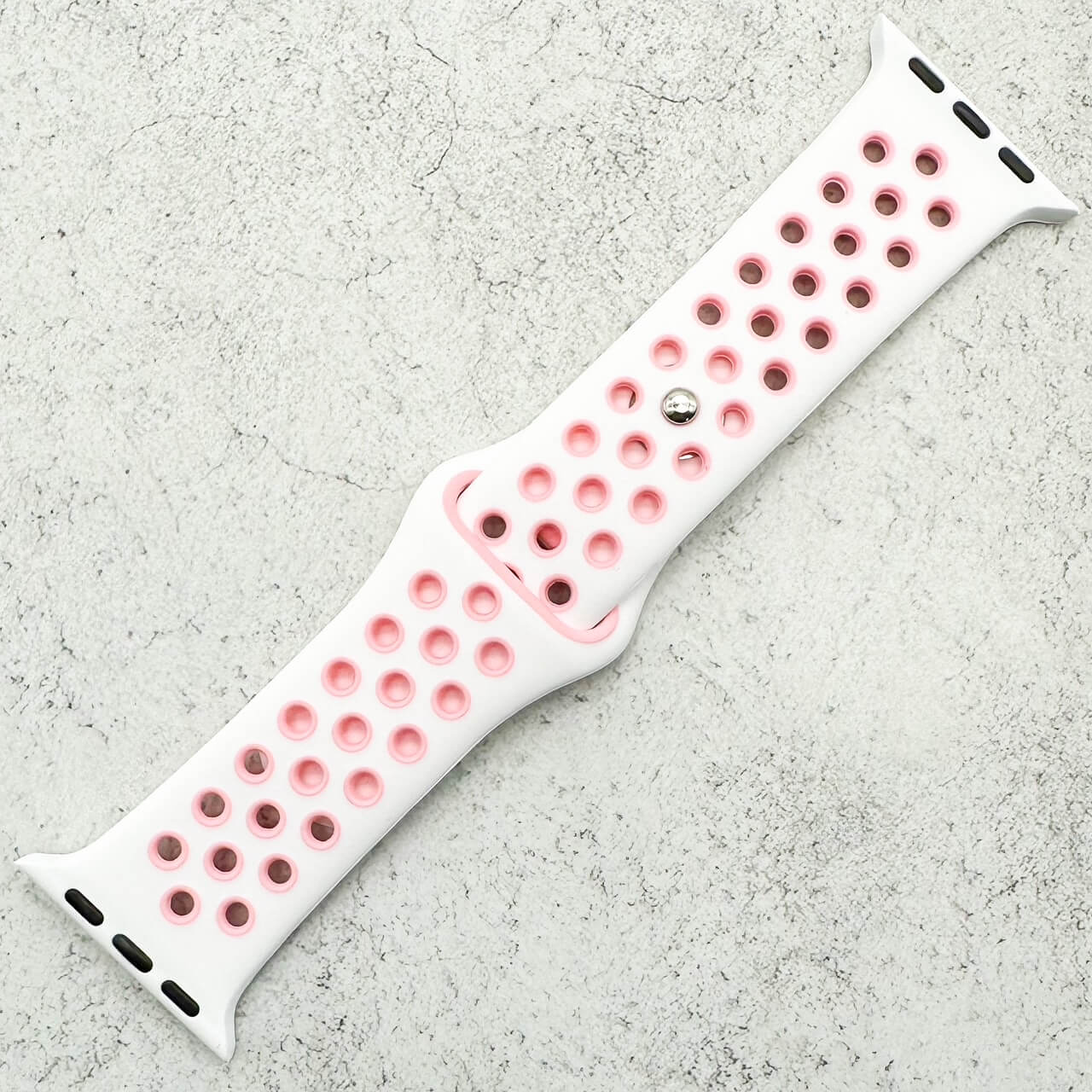 Silicone Sport Watch Strap For Apple Watch | WHITE / PINK