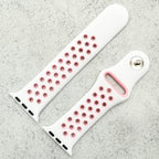 Silicone Sport Watch Strap For Apple Watch | WHITE / PINK