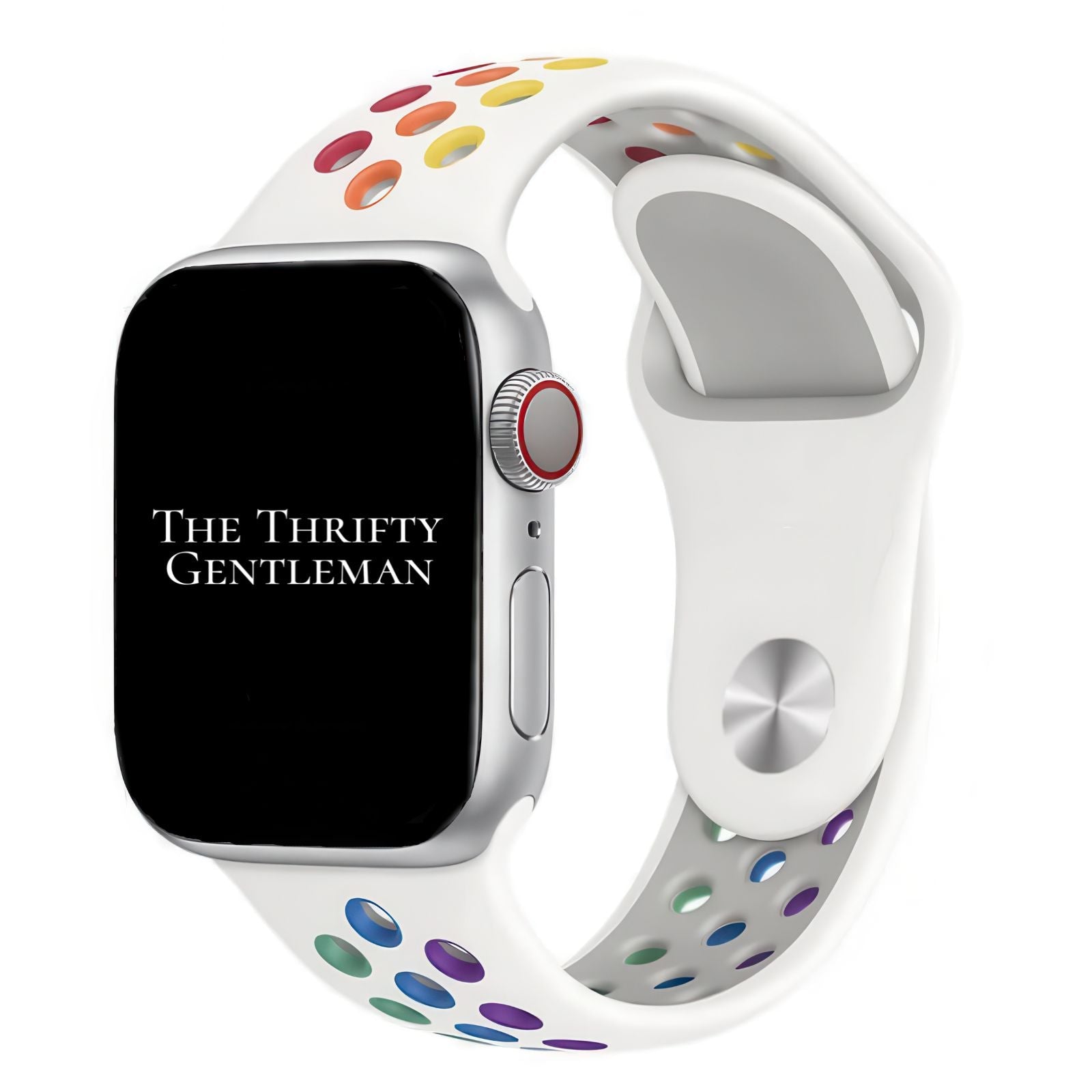 Silicone Sport Watch Strap For Apple Watch | WHITE / RAINBOW