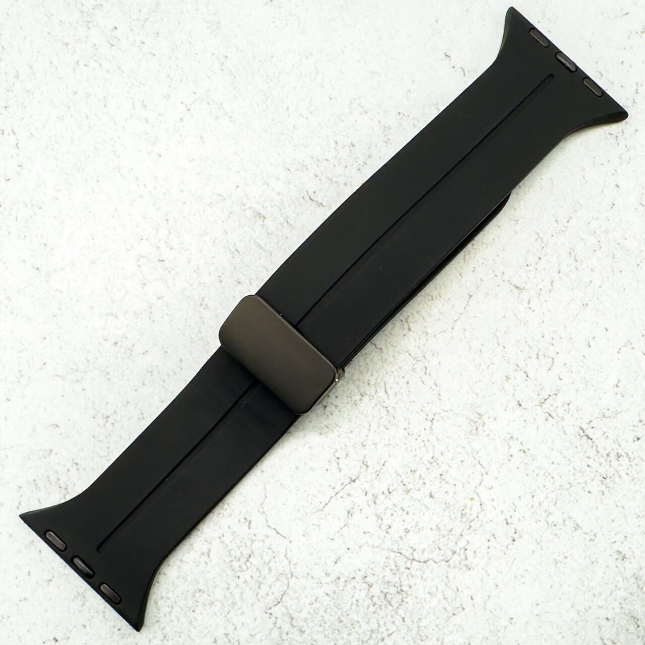 Silicone Strap With Magnetic Clasp For Apple Watch | BLACK Secondary image