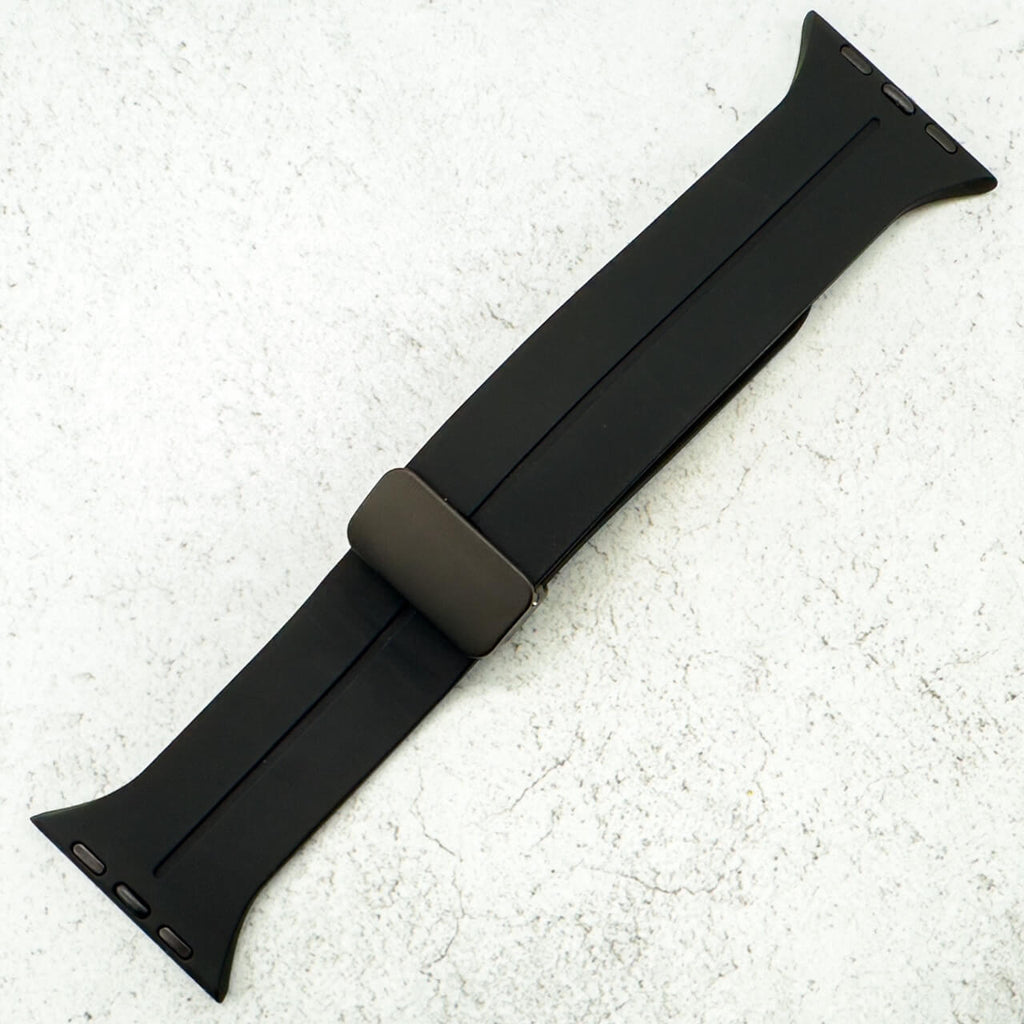 Silicone Strap With Magnetic Clasp For Apple Watch | BLACK