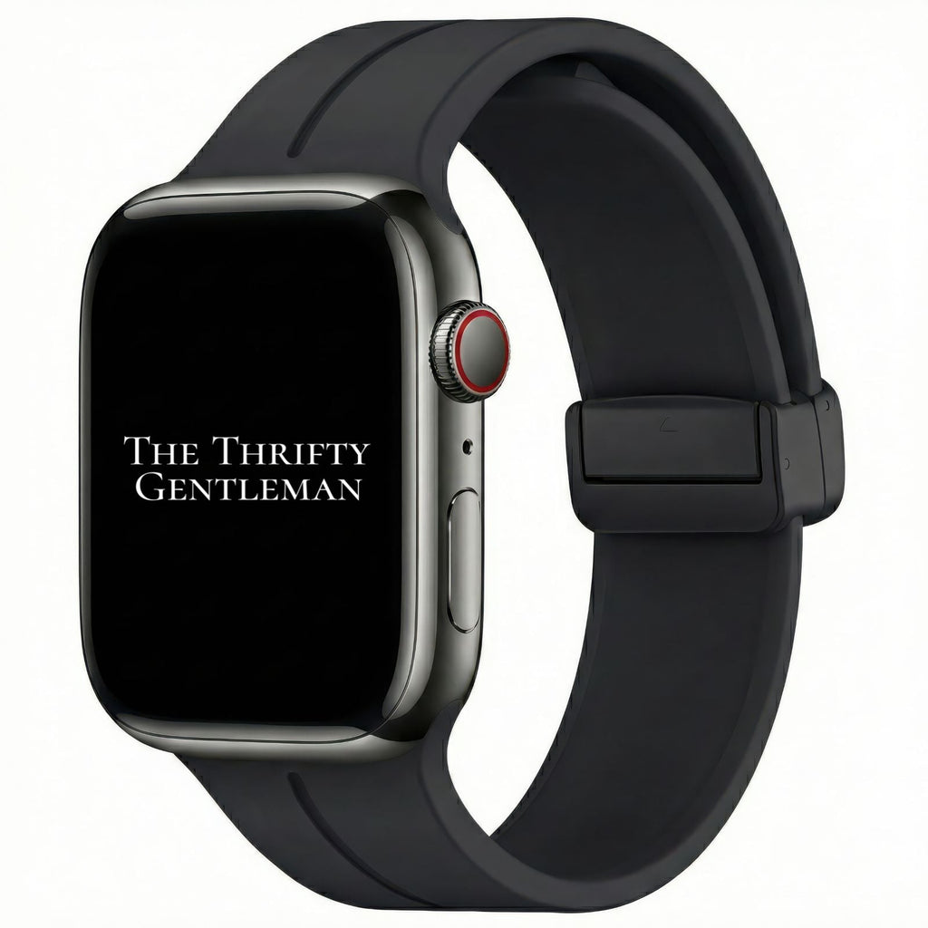 Silicone Strap With Magnetic Clasp For Apple Watch | BLACK