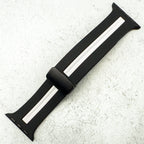 Silicone Strap With Magnetic Clasp For Apple Watch | BLACK / WHITE