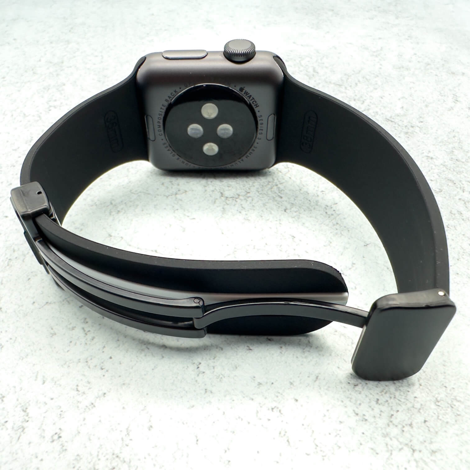 Silicone Strap With Magnetic Clasp For Apple Watch | BLACK / WHITE