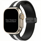 Silicone Strap With Magnetic Clasp For Apple Watch | BLACK / WHITE