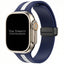Silicone Strap With Magnetic Clasp For Apple Watch | BLUE / WHITE