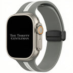 Silicone Strap With Magnetic Clasp For Apple Watch | GREY / WHITE