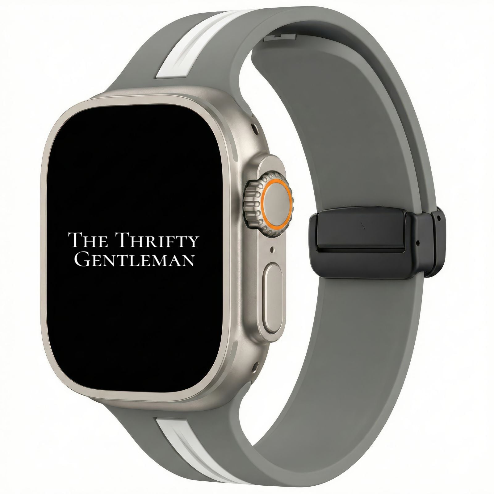 Silicone Strap With Magnetic Clasp For Apple Watch | GREY / WHITE