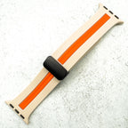 Silicone Strap With Magnetic Clasp For Apple Watch | BEIGE / ORANGE