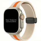 Silicone Strap With Magnetic Clasp For Apple Watch | BEIGE / ORANGE