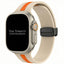 Silicone Strap With Magnetic Clasp For Apple Watch | BEIGE / ORANGE